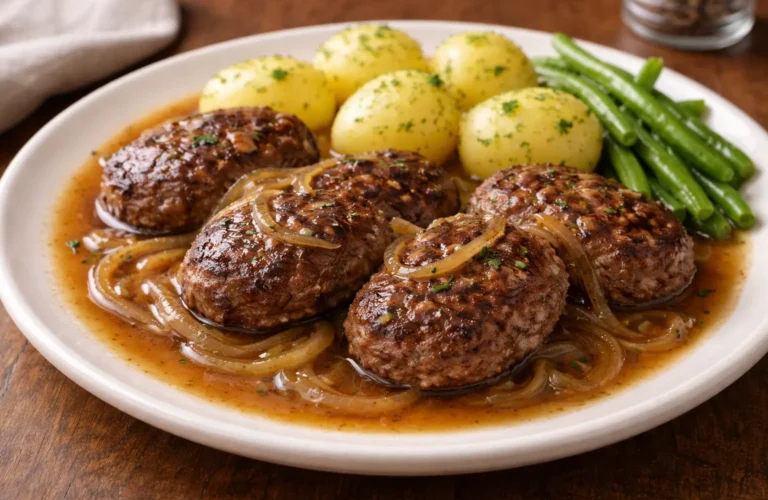 Färsbiffar med löksky